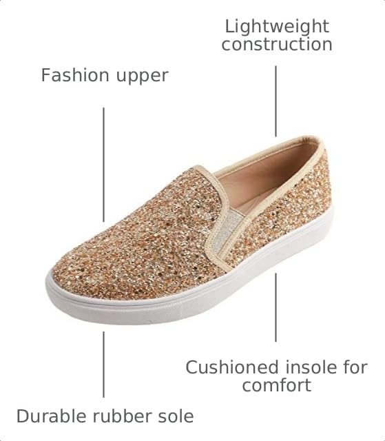 Image of FEVERSOLE Women's Fashion Slip-On Sneaker Casual Flat Loafers