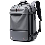 Vacuum-Compressible USB Travel Backpack (Carry-on Compatible/Expandable to 80L) with TSA Lock and Laptop Compartment