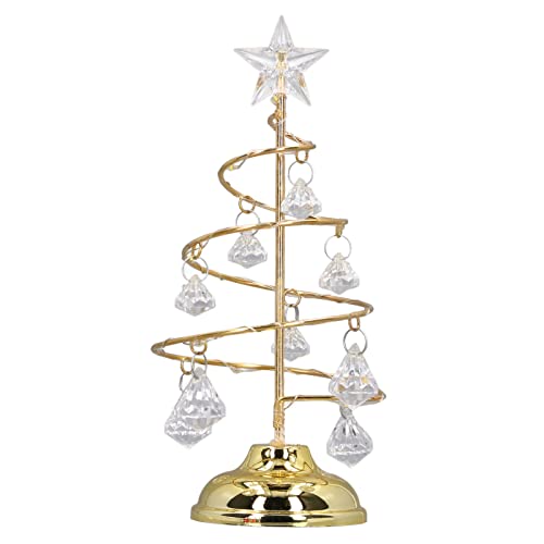 Albero di Natale con lampada a LED bianca calda, piccola luce notturna in cristallo, ornamento da tavolo, albero di Natale alimentato a batteria per casa, festa, matrimonio, Pasqua, decorazione