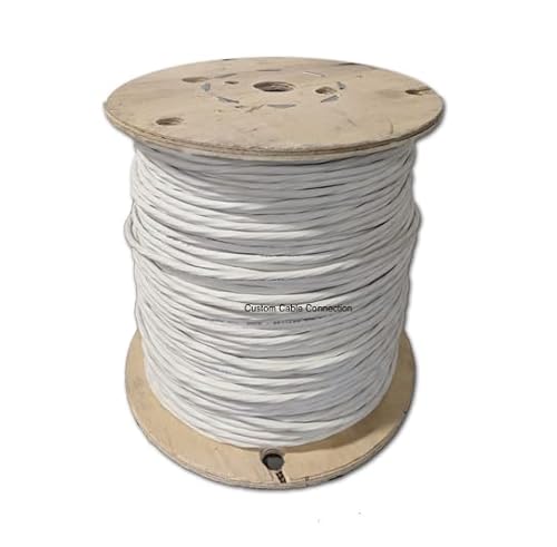 Custom Cable Connection 22 Awg 4 Conductor Stranded Shielded Plenum Cable White Cl3P Jacket For Security/Alarm/Access Control/Sound - 100 Foot Roll In A Bag #TOP1