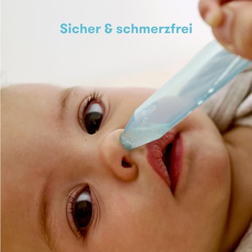 Frida Baby NoseFrida Nasensauger für Babys | Sanftes Absaugen bei Schnupfen | Inkl. 4 Hygienefilter & Aufbewahrungsbox | Spülmaschinenfest, BPA-frei & von Kinderärzten empfohlen
