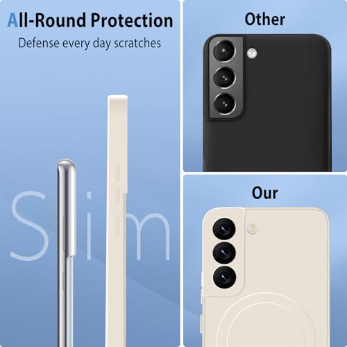 Coque Samsung S21 Plus silicone blanc aimantée protection microfibre fine