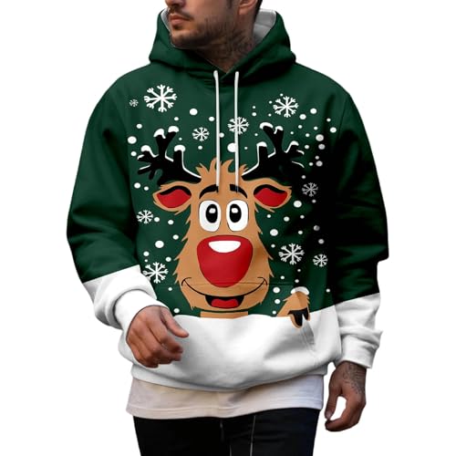 Generisch Weihnachtspulli, Weihnachtspullover Herren Hoodie Pullover...