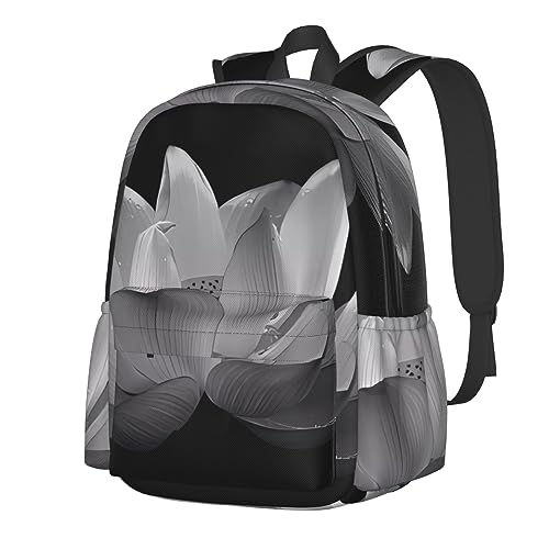 Sac à dos imperméable grand volume imprimé lotus pour protéger vos cours