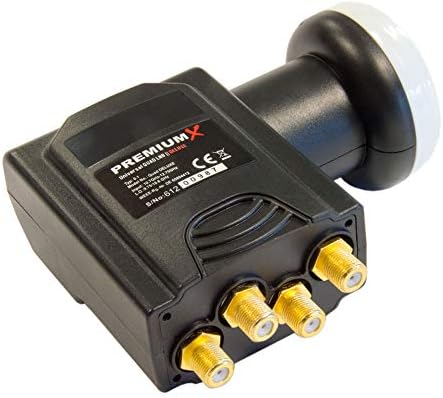 PremiumX Deluxe Quad LNB - Konwerter dla 4 użytkowników z cyfrowym odbiorem satelitarnym w jakości HD, UHD i 4K - Wspiera DVB-S2 i PLL-referencyjny oscylator dla najlepszej wydajności