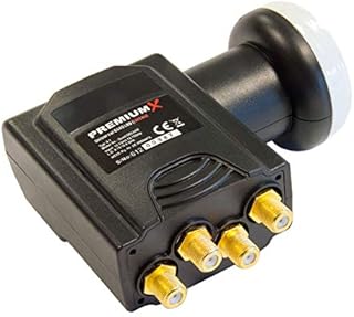 PremiumX Deluxe Quad LNB - Konwerter dla 4 użytkowników z cyfrowym odbiorem satelitarnym w jakości HD, UHD i 4K - Wspiera DVB-S2 i PLL-referencyjny oscylator dla najlepszej wydajności