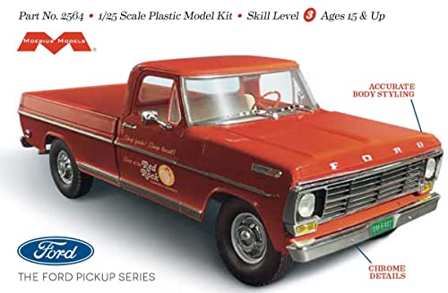 Kit de modelo plástico Ford F-250 1968 1:25 miniatura 4