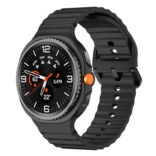 �V���R�� �o���hSamsung Galaxy Watch 8 40mm 44mm/Galaxy 8 Classic 46mm�ɑΉ� �X�|�[�c�X�g�x���g �M�����N�V�[�E�H�b�` 8 �o���h�p �g��͗l�̃f�U�C�� �h���h�� �_� �y�ʒ������ߊȒP (�u���b�N)