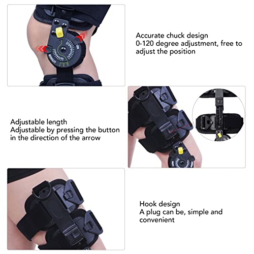 Image of Hinged ROM Knee Brace, Adjustable Medical Brace Recovery Knee Stabilization, Leg Stabilizer Recovery Immobilization After Surgery, Universal Knee Brace Support, Knee Immobilizer for Women Men