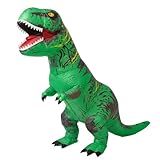 JASHKE Traje Inflable Disfraces de Dinosaurios Traje de Trex Disfraz de Halloween Disfraz de Adulto (Verde)