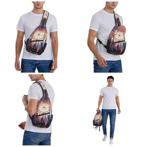 Mochila de sling Native American Dream Catcher Negra miniatura 6