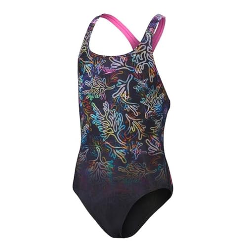 Speedo Medalist Eco Endurance+ - Bañador para niña, impresión digital, resistente al cloro