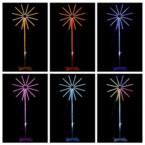 Image of Outdoor Firework Christmas Tree Smart LED Lights APP Remote Music Sync, Outside Lighting for Yard Patio Garden Xmas Decor Firework Lights, Arbol de Navidad