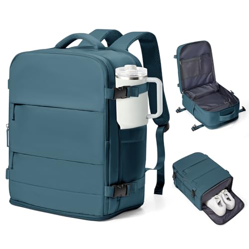 Image of coowoz Travel Backpack Carry On for Women Man Gym Backpack with Laptop Compartment Mochila de Viaje Teacher Personal Item Backpacks Airplane Accessories Must Haves Peacock Blue,20L