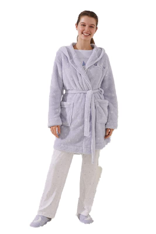 Women'secret Bata Midi En Fluffy Batas y Kimonos para Mujer
