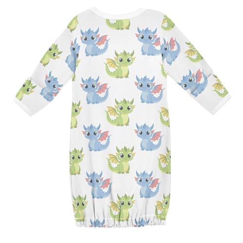 Baby Girls Boys Sleeper Gown Cotton Nightgown Long Sleeve, Baby Nightdress Sleeping Clothes for Newborn 0-12 Months2