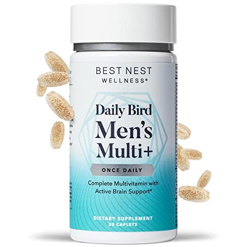 Daily Bird Men's Multivitamin with Probiotics, Methylfolate, Vit B12, Natural ...