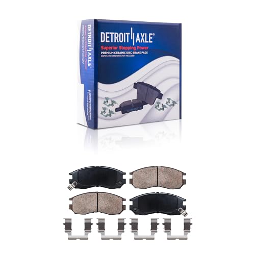 Image of Detroit Axle - Front Drilled & Slotted Rotors Ceramic Brake Pads | Replacement for Chrysler Sebring Dodge Avenger - 6pc Set