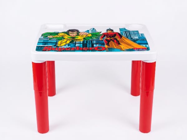 KITCHIVO Kids Activity Table with Game Top | Multipurpose Study & Play Table for Kids | Indoor Learning, Drawing & Game Table for Toddlers (Red)-image-28