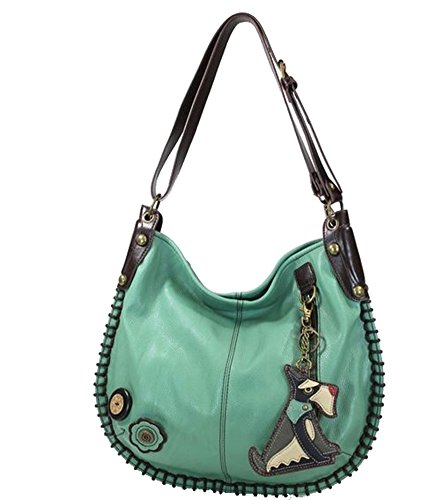 Chala Schnauzer Charming Hobo/Xbody Bag, Teal