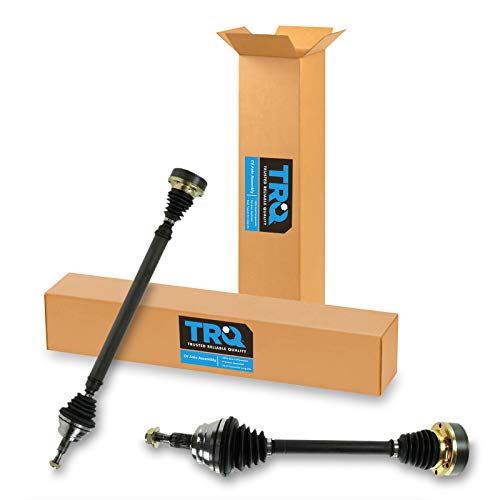 TRQ Front Driver and Passenger CV Axle Shaft Assembly Neoprene Boots Moly Greased Compatible with 1998-2006 Volkswagen Beetle 1999-2001 Golf 1999-2005 Jetta Manual Transmission