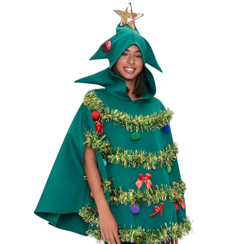 Costume de poncho de robe d'arbre Noël à offrir pour un cosplay réussi en taille L