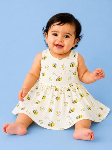 Image of Kidbea Bamboo Cotton Baby Girl Dress, Sleeveless Casual Wear Girls Frock