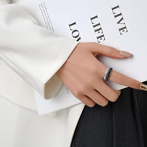 VQYSKO Cubic Zirconia Cz Eternity Engagement Wedding Band Ring, 18k Gold Plated Stackable Ladies Band Ring，3/4/5/8/12mm2