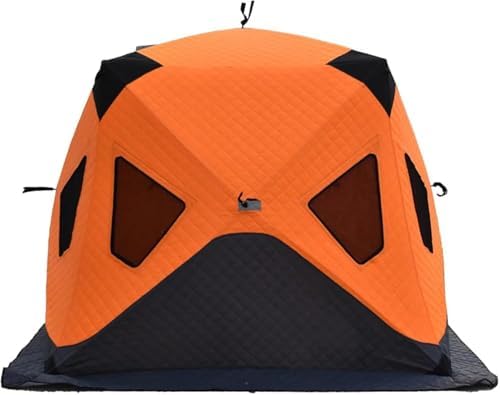 3-4 Person Portable Ice Fishing Shelter, Windproof Pop-Up Tent for Winter Fishing