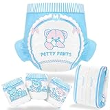 Littleforbig Adult Printed Diaper 10 Pieces - Potty Pants (Medium 28'-38')