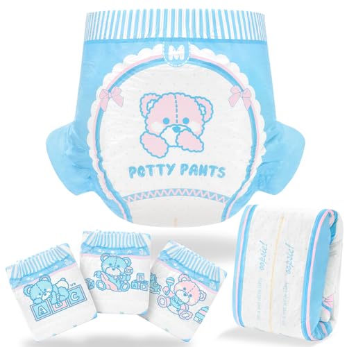Image of Littleforbig Adult Printed Diaper 10 Pieces - Potty Pants (Medium 28 inch-38 inch)