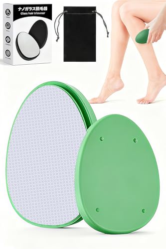 【2025業界注目！痛くない脱毛の新常識】 脱毛器 擦るだけ 無痛脱毛器 角質除去 ナノガラス 物理脱毛 痛みゼロ 初心者向け 家庭用 自宅 出張 旅行 ギフトにも最適 軽量 男女兼用 操作簡単 収納袋付き (緑)