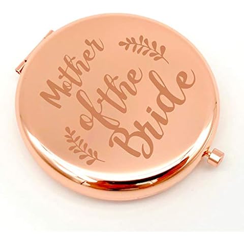 MaySunset Mother of The Bride Makeup Mirror Gifts from Groom Bride Wedding Keepsake Gift, Best Gifts Present for Mother (Rose Gold) Cover
