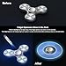 Isapral Fidget Spinners Toy, Metal Stainless Steel Bearing High Speed 4-8 Min Spins, EDC ADHD Stress Anxiety Relieves Fidgets Finger Toys, Novelty Gift for Kids and Adults, Silver
