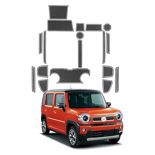 SHAOHAO スズキ ハスラー MR52S MR92S 車用 ラバーマット MR52S MR92S型 ドアポケットマット インテリアラバーマット 滑り止め 簡単取付 スズキ ハスラー内装パーツ アクセサリー 汚れ防止 騒音防止 防水 防塵 ホワイト