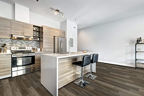 Luxury Vinyl Flooring Tiles By Lucida Surfaces | Interlocking Floor Tile For Diy Installation | 10 Wood-Look Planks | Bark | Trucore | 24.5 Sq. Feet #TOP4