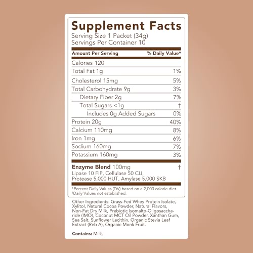 Image of Clean Simple Eats Whey Isolate Protein, Brownie Batter, 10 Stick Packs