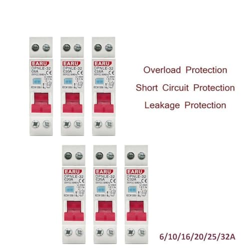 Disyuntor residual tipo RCBO 6KA con protección contra sobrecorriente de 230V 2