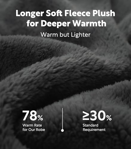 DAVID ARCHY Men's Soft Fleece Plush Robe Full Length Long Bathrobe2