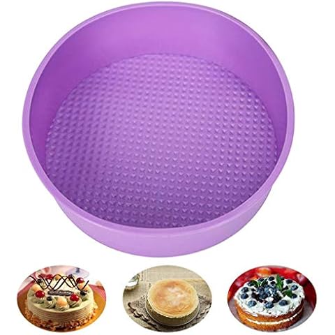 KOOTIPS Baking Silicone 10-Inch Round Cake Pan Baking Mold, BPA Free, Non-Stick European-Grade Silicone, 2.16-Inches Deep Cover