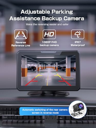 Image of CP-X CarPlay Rearview Camera with Reverse Light Trigger - Auto Reverse View Display, No Recording, Easy Installation, IP67 Waterproof