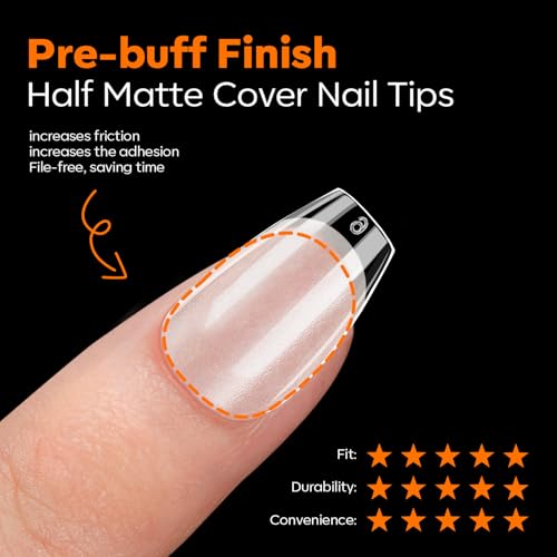 Image of Modelones Extra Short Coffin Nail Tips Pre-shaped Soft Gel Fake Nails False