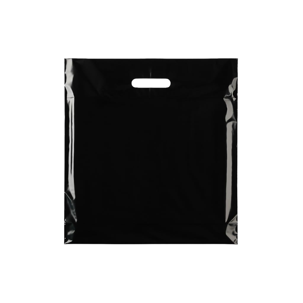 Plastic Carrier Bags with Die-Cut Handles –Reusable & Recyclable LDPE –Durable Retail Shopping Bags for Clothing, Gifts, Takeaways, and Events