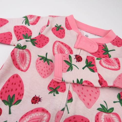 HonestBaby baby-girls Sleep and Play Footed Pajamas One-piece Sleeper Jumpsuit Zip-front Pjs Organic Cotton for Baby Girls, Unisex4