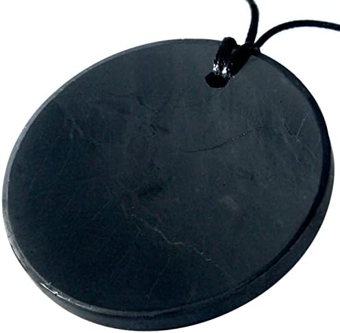 Heka Naturals Shungite Crystal Necklace Pendant | Spiritual Jewellery, EMF Protection Chakra Necklace, Trendy Jewellery, Shungite Stones Healing Crystals, Black Necklace for Negative Energy Protection