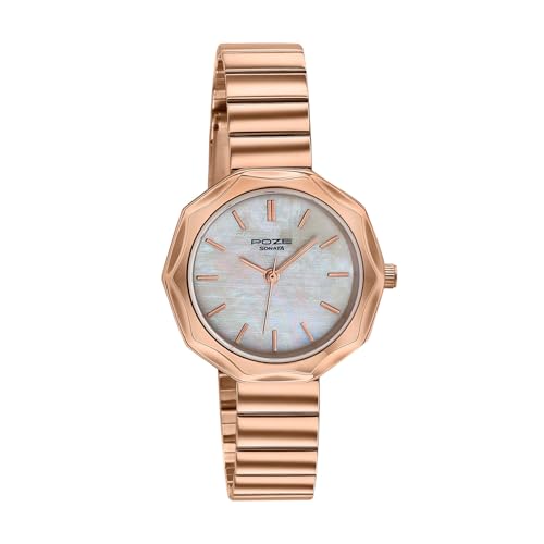 Image of Sonata Poze 9 with Quartz Analog with SS Cut fold Strap Watch for Women