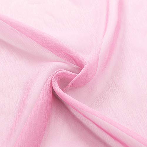 Pink Sheer Curtains 63 Inch Length For Girls Room Decor Window 2 Panels Set Kids Curtains For Bedroom Girls Bed Canopy Teen Girls Bedroom Decoration #TOP5