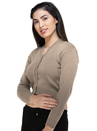 Image of Women Winter Wear V-Neck Full Sleeves Regular Fit Woollen Blouse