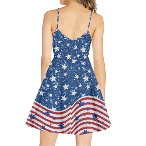 Image of Cozeyat Women Girls Summer Sleeveless Dress Casual Swing Beach Cover Up Knee Length Dresses,Large Size XS-4XL