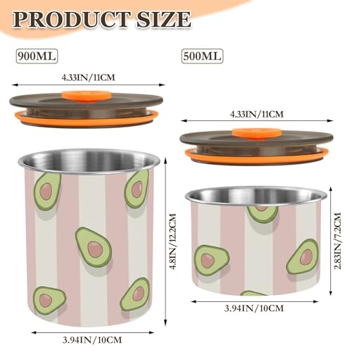 Envase hermético de acero inoxidable DOMIKING 900ML miniatura 2